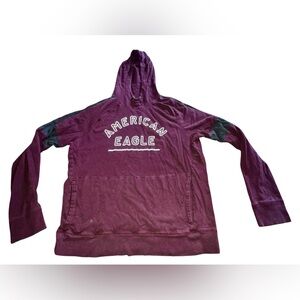 American Eagle Maroon Hoodie Large